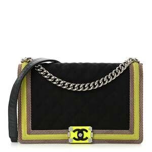 Chanel Canvas Quilted New Medium Fluo #250537C19B